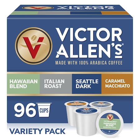 Victor Allen Victor Allen's Coffee Specialty Coffee Variety Pack, Medium-Dark Roast, 96 Count, Single Serve Coffee Pods for Keurig K-Cup Brewers FG015361RV